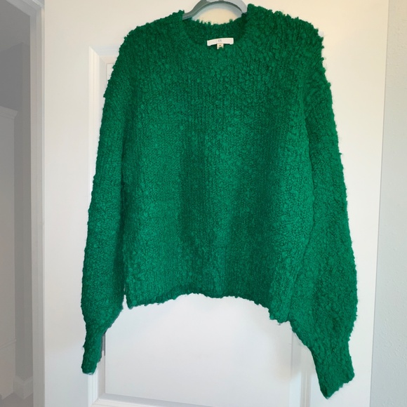 Banana Republic Alpaca- Wool Boucle' Sweater Chunky Green Holiday M - Picture 3 of 8